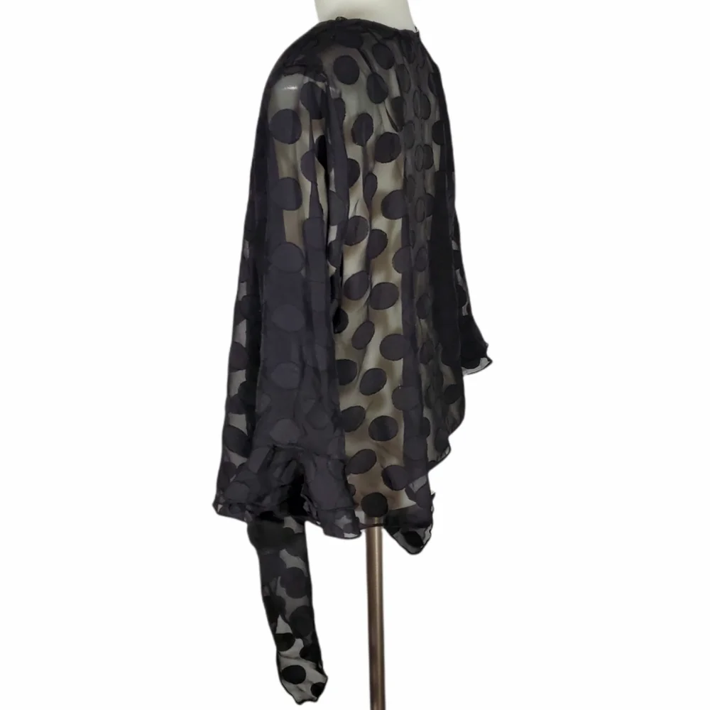 UPS & DOWNS Polka dot Black Cardigan NWOT Size Small